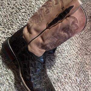 Ferrini Two-Tone Western Boots in Brown and Tan